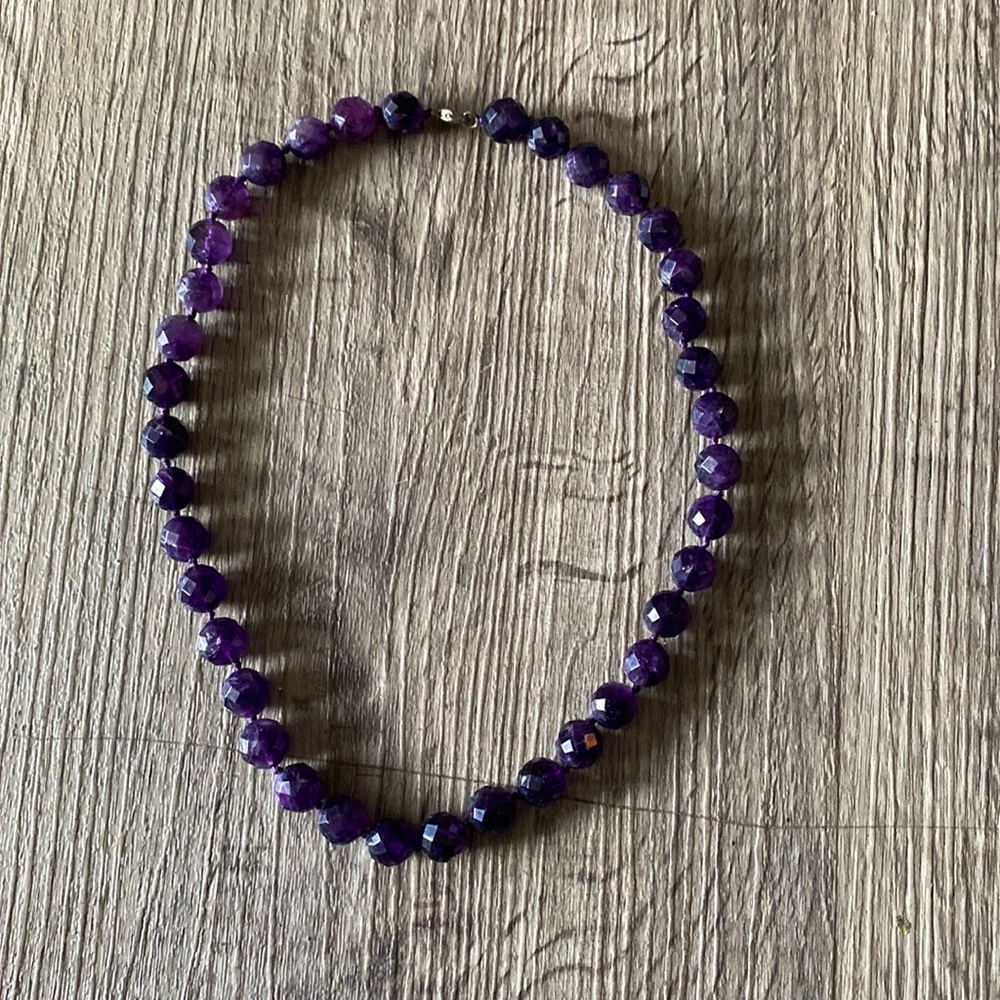 Stauer Faceted Raw Amethyst Necklace